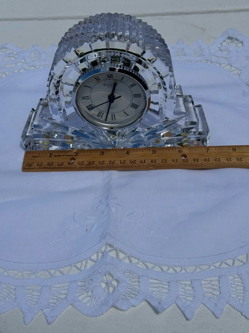 Waterford Crystal Wharton Mantel Desk Clock – Ireland 7” x 4 1/2” EUC ✨